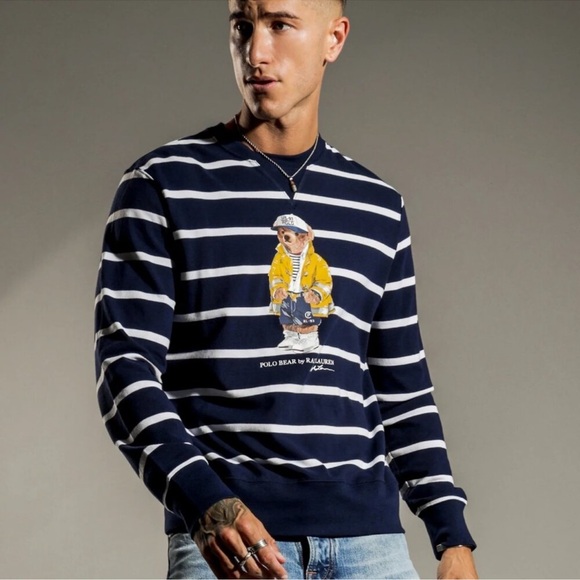 Polo by Ralph Lauren CP-93 Sailor Bear stripe pullover crewneck Size XL